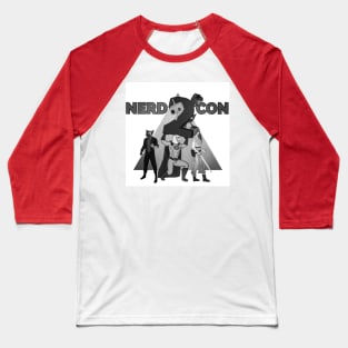 Nerd Con 2 b&w Baseball T-Shirt